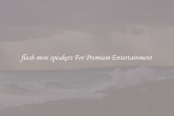 flash mini speakers For Premium Entertainment 