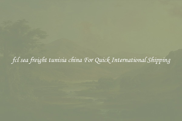 fcl sea freight tunisia china For Quick International Shipping