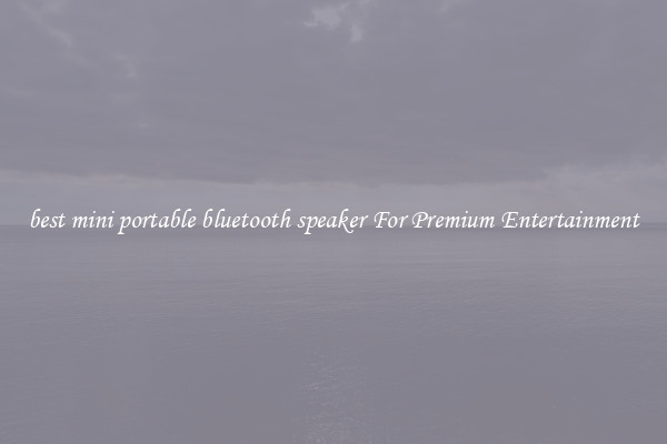 best mini portable bluetooth speaker For Premium Entertainment