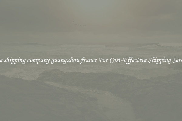 price shipping company guangzhou france For Cost-Effective Shipping Services
