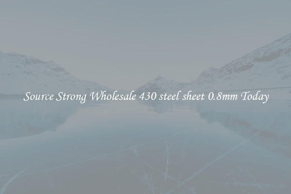 Source Strong Wholesale 430 steel sheet 0.8mm Today