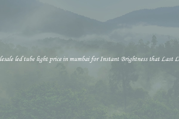 Wholesale led tube light price in mumbai for Instant Brightness that Last Longer