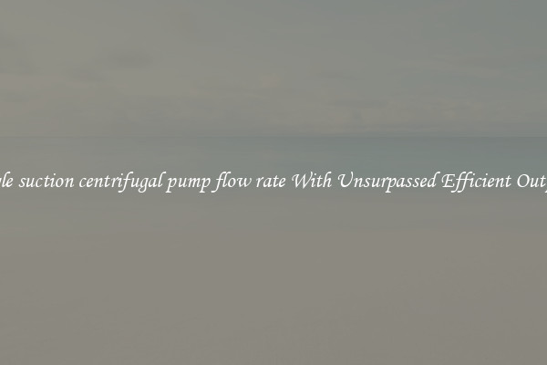 single suction centrifugal pump flow rate With Unsurpassed Efficient Outputs