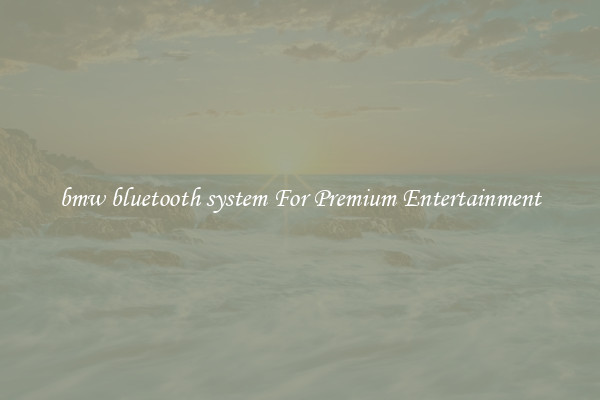 bmw bluetooth system For Premium Entertainment