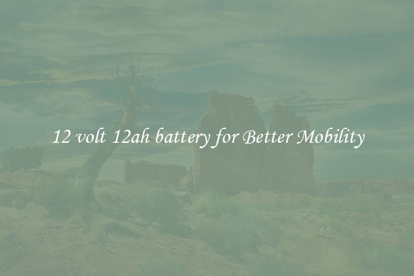 12 volt 12ah battery for Better Mobility