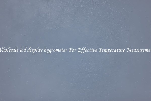 Wholesale lcd display hygrometer For Effective Temperature Measurement